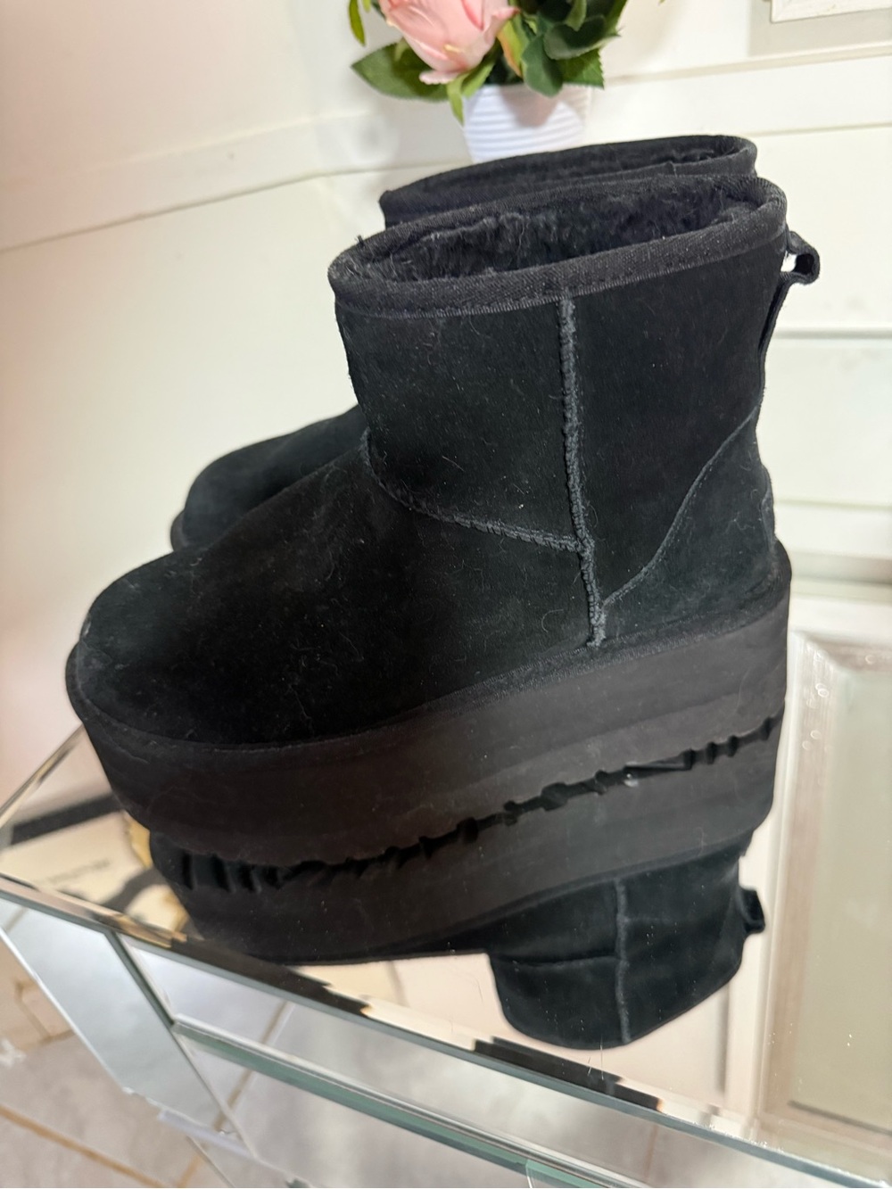UGG Black Platform Short Booties